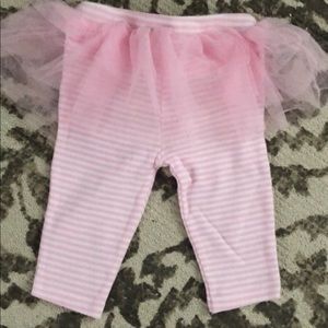 Light Pink & White Striped Leggings